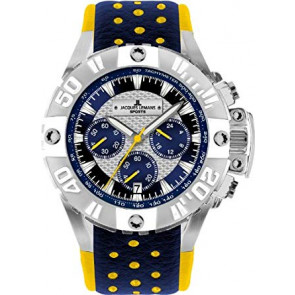 Horlogeband Jacques Lemans 1-1378-BL Leder Blauw 20mm
